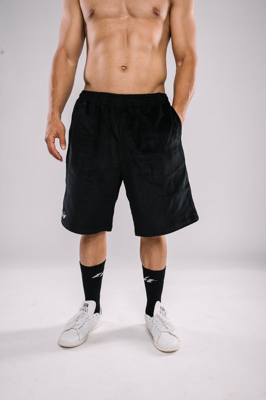 Black Corduroy Signature Shorts